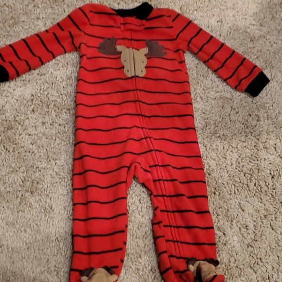 child of mine Other - Fleece Moose 6-9m footie jammies